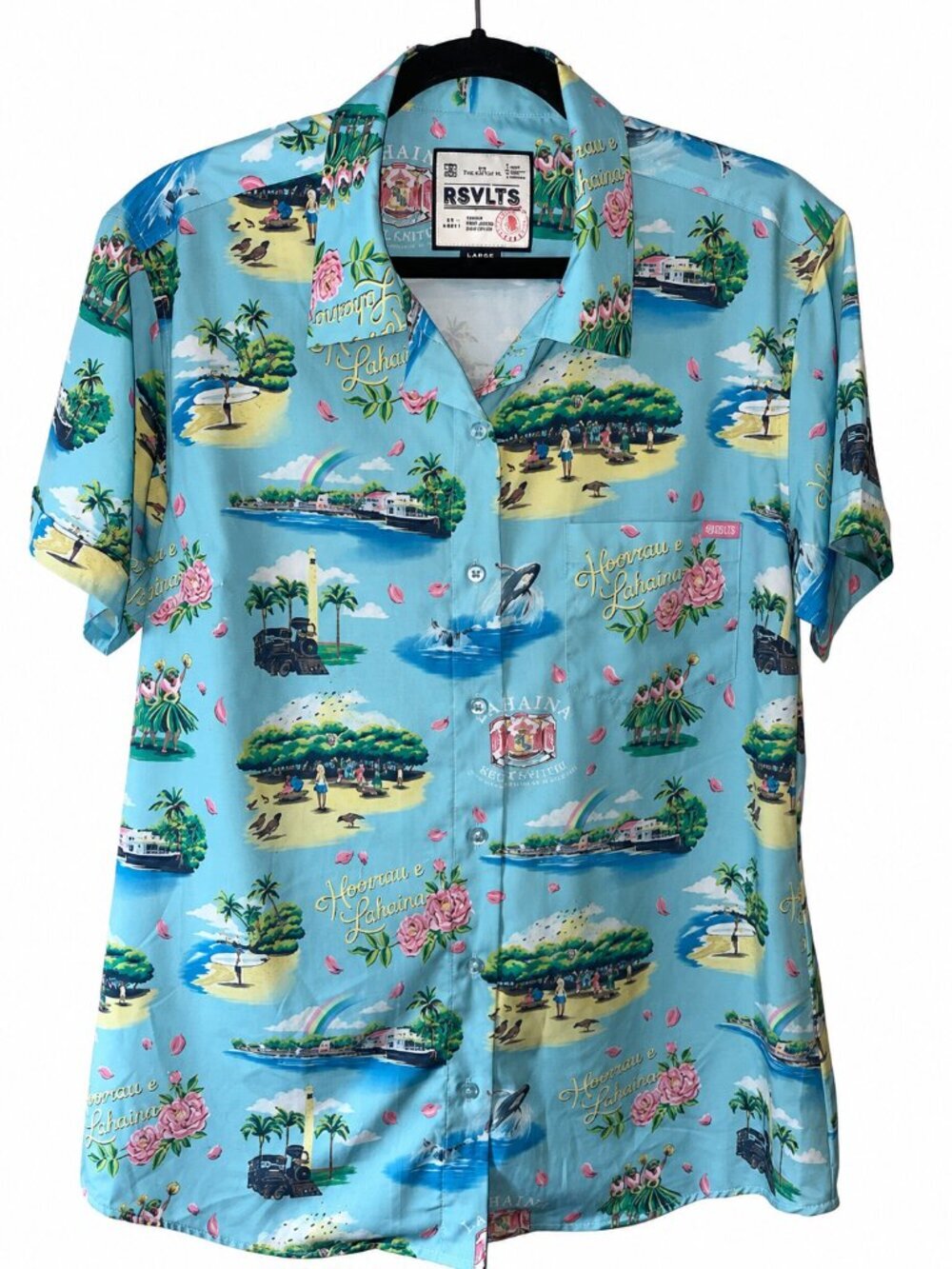 RSVLTS Hawaii Lahaina Kunuflex Button Up Shirt Large Tropical Aloha Camp